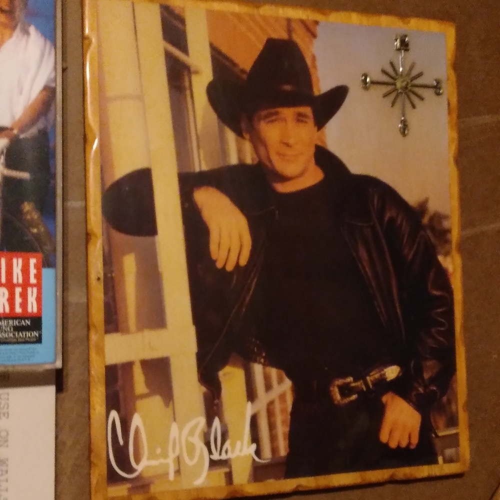 Vintage Clint Black Wall Clock from the 1990's